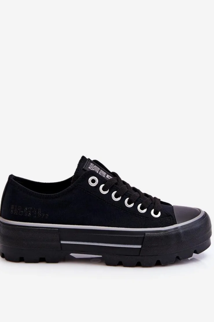 Best Big Star Shoes Materiałowe Trampki Na Platformie Big Star LL274149 Czarne