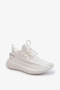 Hot Boto Materiałowe Wsuwane Buty Sportowe Damskie Białe Nelmarie