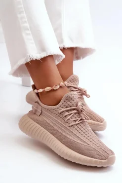 Damskie Boto Materiałowe Wsuwane Buty Sportowe Damskie Różowe Nelmarie