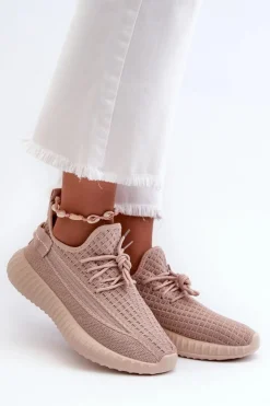 Damskie Boto Materiałowe Wsuwane Buty Sportowe Damskie Różowe Nelmarie