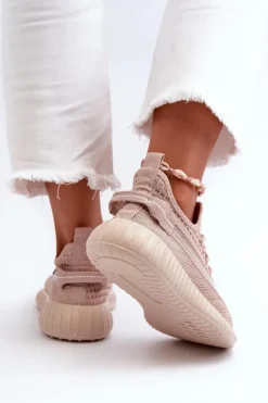 Damskie Boto Materiałowe Wsuwane Buty Sportowe Damskie Różowe Nelmarie