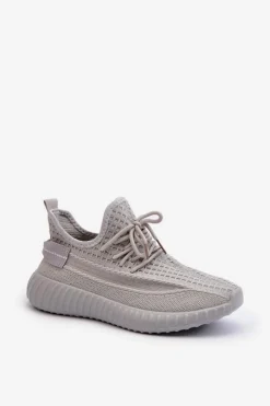 Boto Sneakersy Damskie*Materiałowe Wsuwane Buty Sportowe Damskie Szare Nelmarie