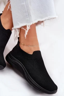 Damskie Boto Materiałowe Wsuwane Buty Sportowe Damskie Czarne Astusa