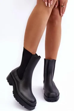 Online Big Star Shoes Matowe Kalosze Botki Big Star MM274695 Czarne