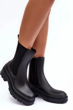 Online Big Star Shoes Matowe Kalosze Botki Big Star MM274695 Czarne