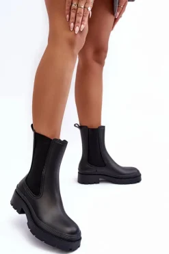 Online Big Star Shoes Matowe Kalosze Botki Big Star MM274695 Czarne