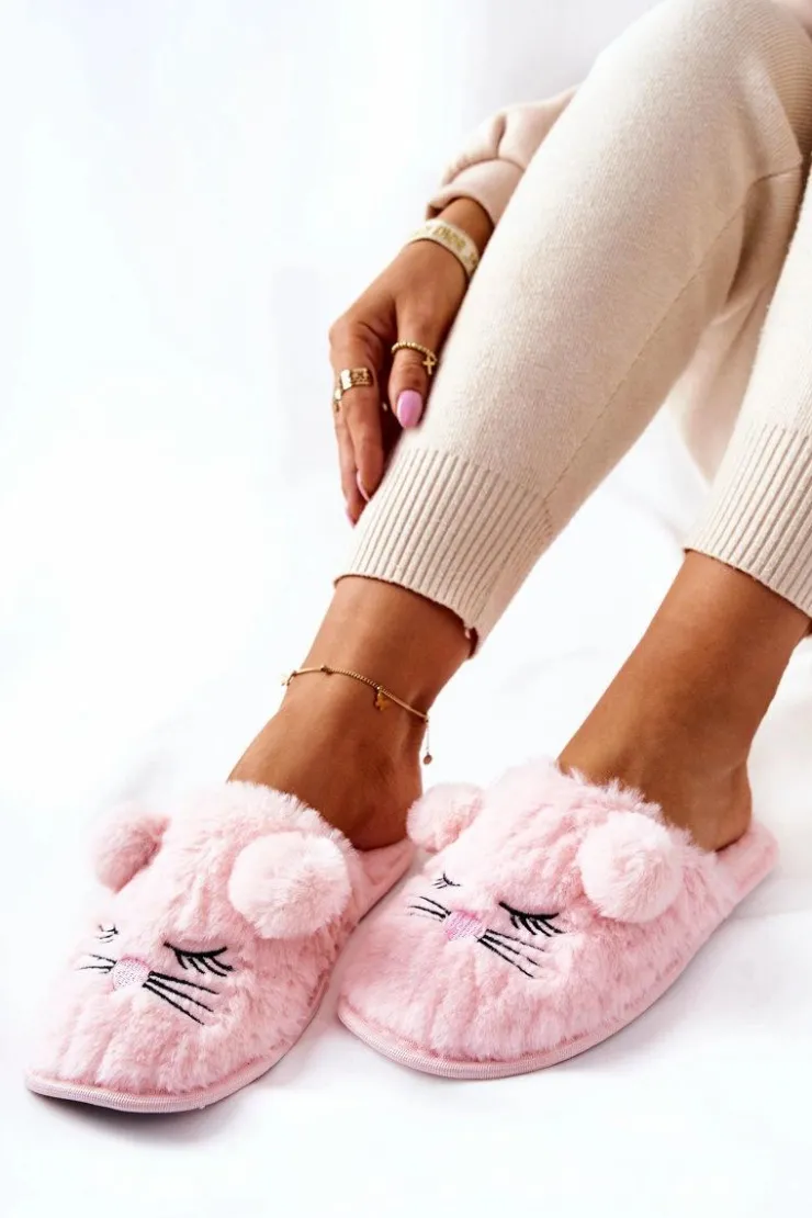 Damskie Evento Miękkie Papcie Myszki Z Uszami Różowe Luise