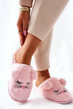 Damskie Evento Miękkie Papcie Myszki Z Uszami Różowe Luise
