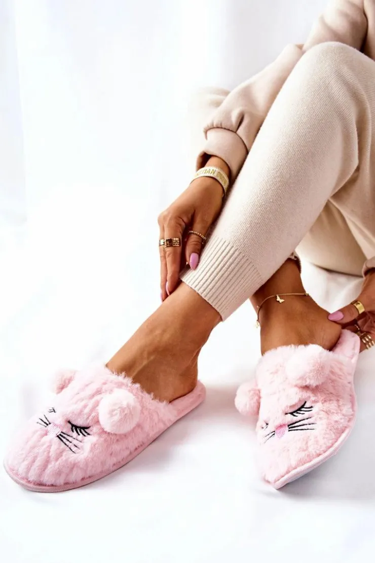 Damskie Evento Miękkie Papcie Myszki Z Uszami Różowe Luise