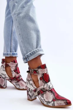 Online Boto Modne Botki Na Słupku Z Wycięciami Wielobarwne Suelo