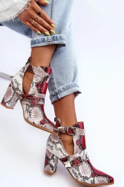 Online Boto Modne Botki Na Słupku Z Wycięciami Wielobarwne Suelo