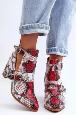 Online Boto Modne Botki Na Słupku Z Wycięciami Wielobarwne Suelo