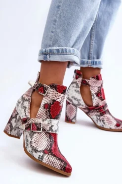 Online Boto Modne Botki Na Słupku Z Wycięciami Wielobarwne Suelo
