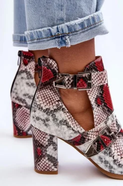 Online Boto Modne Botki Na Słupku Z Wycięciami Wielobarwne Suelo