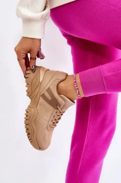 Outlet Boto Modne Buty Sportowe Sneakersy Beżowe Frezio