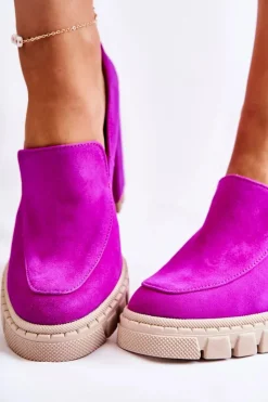 Damskie Boto Modne Czółenka Na Platformie Lewski Shoes 3196 Fuksja