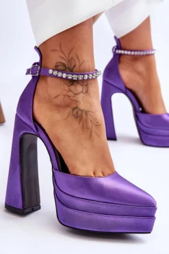 Boto Czółenka Na Platformie|Czółenka Na Słupku*Modne Czółenka Na Słupku Fioletowe Santoro