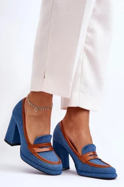 Boto Czółenka Na Platformie|Czółenka Na Słupku*Modne Czółenka Na Słupku Niebieskie Florence