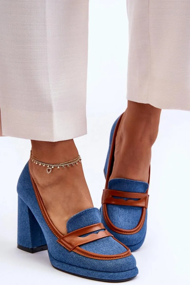 Boto Czółenka Na Platformie|Czółenka Na Słupku*Modne Czółenka Na Słupku Niebieskie Florence