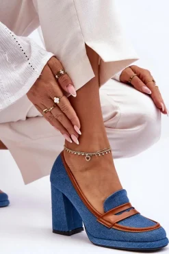 Boto Czółenka Na Platformie|Czółenka Na Słupku*Modne Czółenka Na Słupku Niebieskie Florence