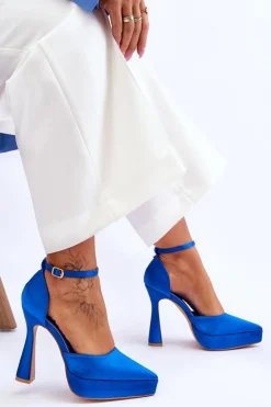 Boto Czółenka Na Platformie|Czółenka Klasyczne*Modne Czółenka Na Szerszej Szpilce Niebieskie Madness