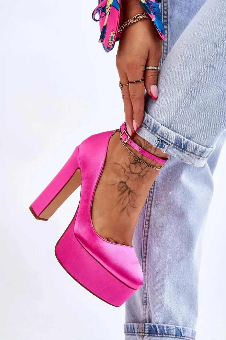 Boto Czółenka Na Platformie|Czółenka Na Słupku*Modne Czółenka Na Wysokim Słupku Fuksja Hayden