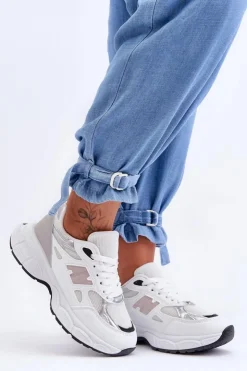 Outlet Boto Modne Damskie Buty Sportowe Z Siateczką Białe Venice