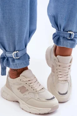 Damskie Boto Modne Damskie Buty Sportowe Z Siateczką Beżowe Venice