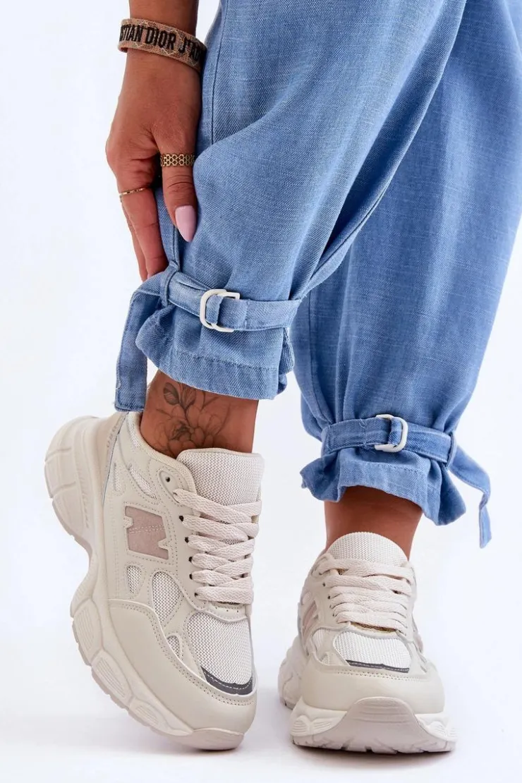 Damskie Boto Modne Damskie Buty Sportowe Z Siateczką Beżowe Venice