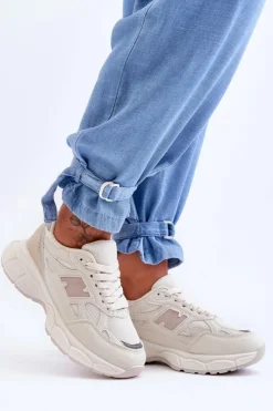 Damskie Boto Modne Damskie Buty Sportowe Z Siateczką Beżowe Venice