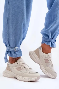 Damskie Boto Modne Damskie Buty Sportowe Z Siateczką Beżowe Venice
