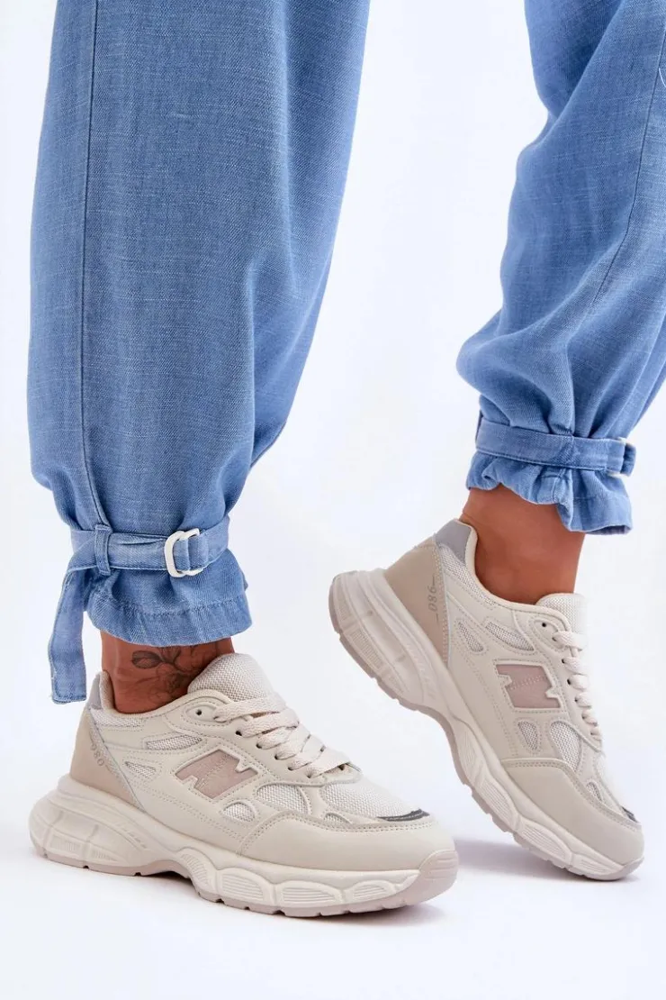 Damskie Boto Modne Damskie Buty Sportowe Z Siateczką Beżowe Venice