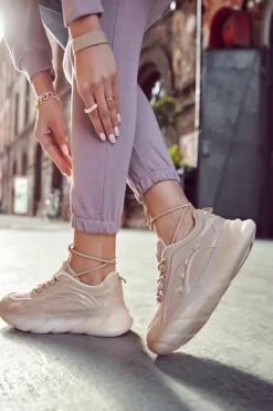 Damskie Boto Modne Damskie Buty Sportowe Sneakersy Beżowe Sollero