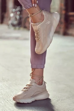 Damskie Boto Modne Damskie Buty Sportowe Sneakersy Beżowe Sollero
