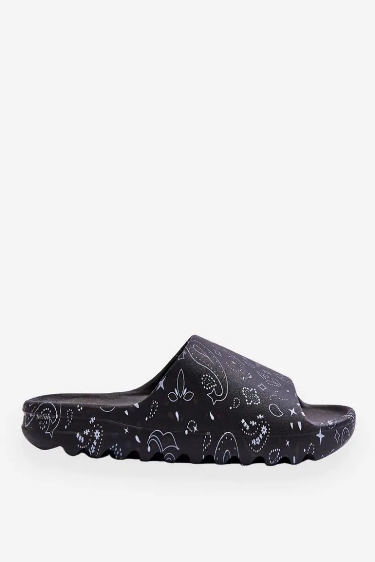 Sale Boto Modne Damskie Klapki Na Masywnej Platformie Czarne Lorette