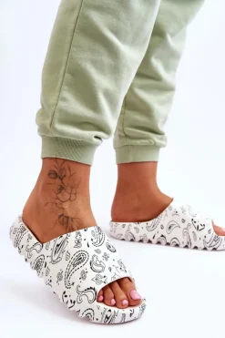 Damskie Boto Modne Damskie Klapki Na Masywnej Platformie Białe Lorette