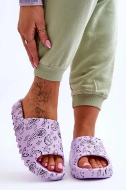 Damskie Boto Modne Damskie Klapki Na Masywnej Platformie Fioletowe Lorette