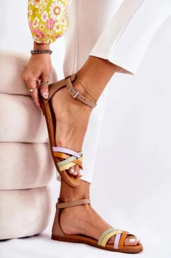 Maciejka Sandały Płaskie*Modne Damskie Sandały L4953-04 Multikolor