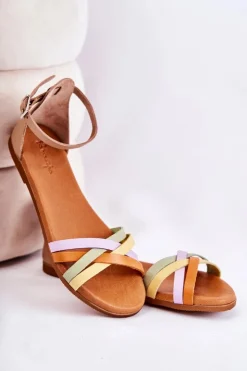 Maciejka Sandały Płaskie*Modne Damskie Sandały L4953-04 Multikolor