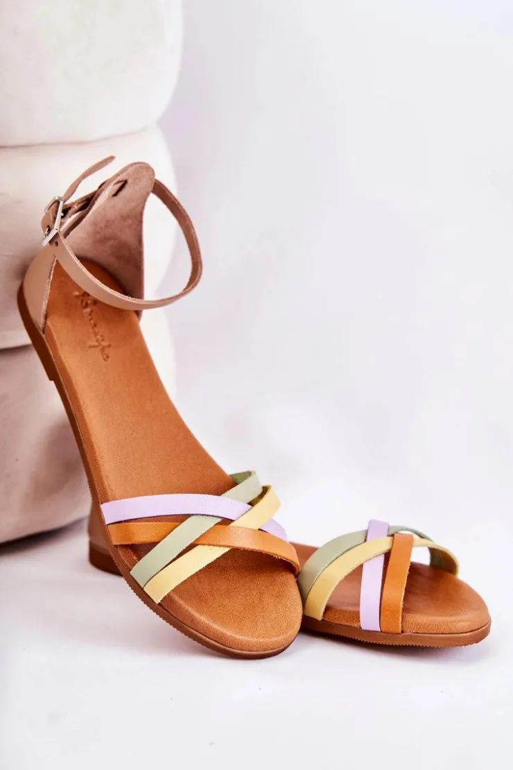 Maciejka Sandały Płaskie*Modne Damskie Sandały L4953-04 Multikolor