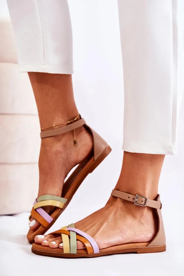 Maciejka Sandały Płaskie*Modne Damskie Sandały L4953-04 Multikolor