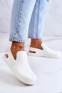 Boto Sandały Gumowe|Klapki Damskie Klasyczne*Modne Gumowe Chodaki Białe Meriko II GAT. Biały