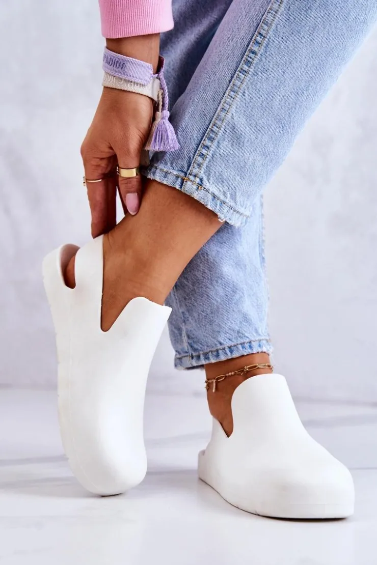 Boto Sandały Gumowe|Klapki Damskie Klasyczne*Modne Gumowe Chodaki Białe Meriko II GAT. Biały