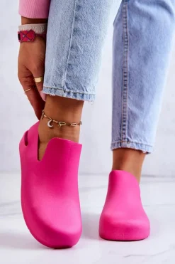 Boto Modne Gumowe Chodaki Fuksja Meriko
