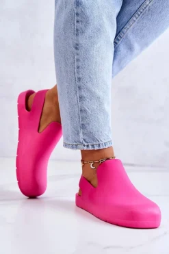 Boto Modne Gumowe Chodaki Fuksja Meriko