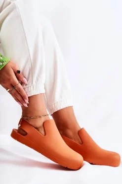 Boto Sandały Gumowe|Klapki Damskie Klasyczne*Modne Gumowe Chodaki Pomarańczowe Meriko Pomarańczowy