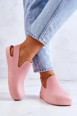 Damskie Boto Modne Gumowe Chodaki Różowe Meriko