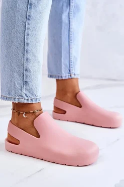 Damskie Boto Modne Gumowe Chodaki Różowe Meriko