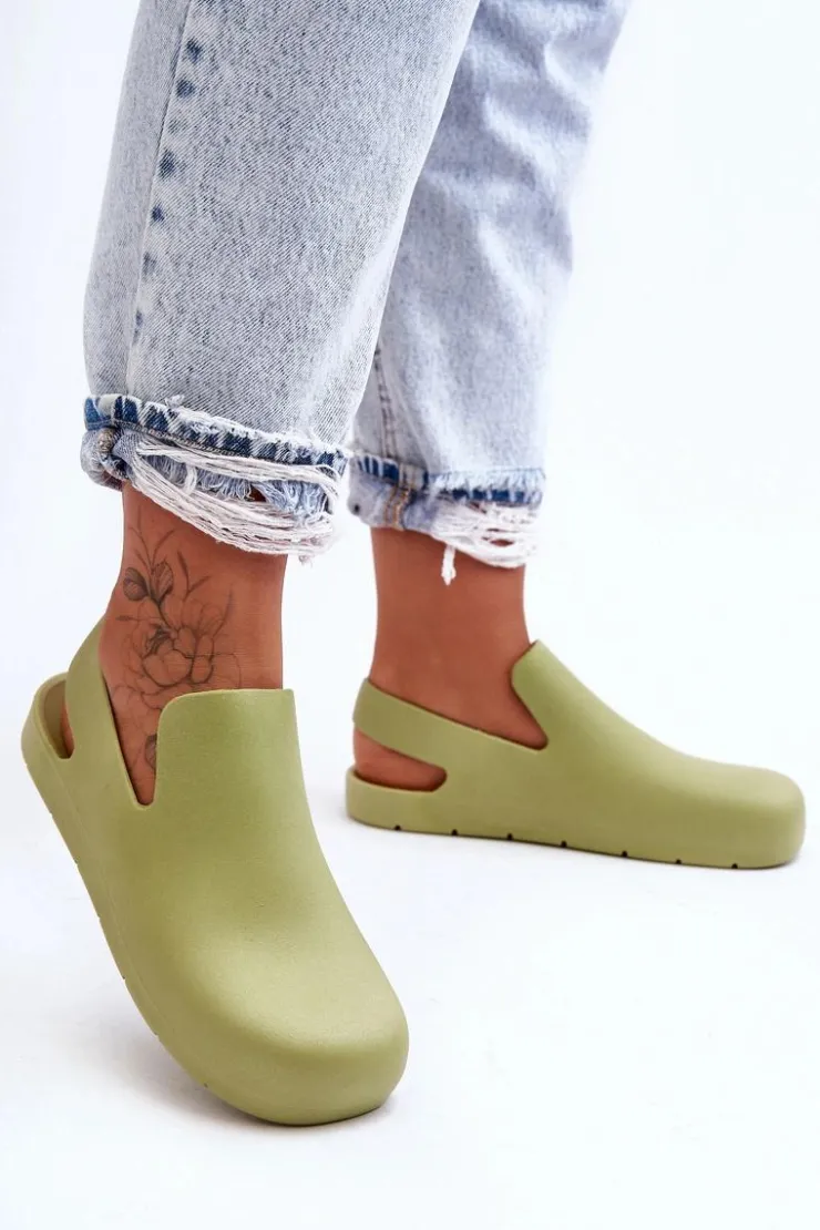 New Boto Modne Gumowe Chodaki Zielone Meriko Zielony