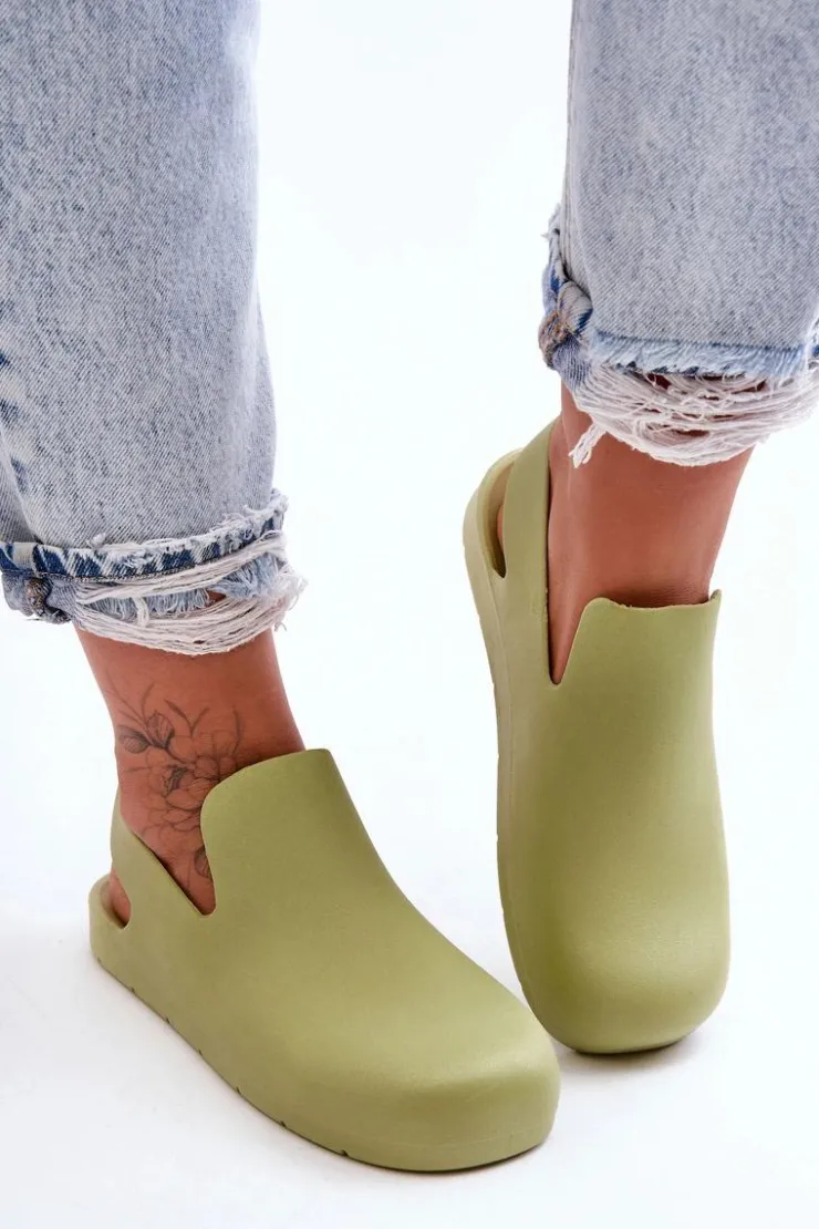 New Boto Modne Gumowe Chodaki Zielone Meriko Zielony